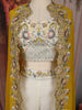 Soft Ivory Floral Zari Embroidered Design Georgette Palazzo Suit with Contrast Designer Over Coat