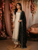 Soft Ivory Floral Zari Embroidered Design Organza Anarkali Salwar Suit with Contrast Dupatta