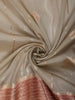 Soft Ivory Floral Zari  Embroidered Design Pure Tussar Party Wear Saree with Contrast Woven Border