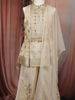 Soft Ivory Floral Zari Embroidered Design Tissue Kids Palazzo Suit with Dupatta