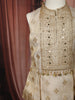 Soft Ivory Floral Zari Embroidered Design Tissue Kids Palazzo Suit with Dupatta