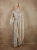 Soft Ivory Floral Zari Embroidered Design Tissue Palazzo Suit