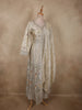 Soft Ivory Floral Zari Embroidered Design Tissue Palazzo Suit