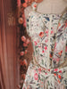 Soft Ivory Floral and Leafy Botanical Printed Design Chiffon Lehenga