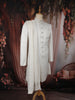 Soft Ivory Geometric Woven Design Jacquard Sherwani Suit with Dupatta