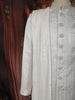 Soft Ivory Geometric Woven Design Jacquard Sherwani Suit with Dupatta