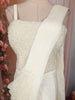 Soft Ivory Heavy Beads Embroidered Design Chiffon Ready To Wear Saree with Corset Style Fitted Bodice