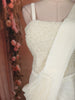 Soft Ivory Heavy Beads Embroidered Design Chiffon Ready To Wear Saree with Corset Style Fitted Bodice