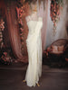 Soft Ivory Heavy Beads Embroidered Design Chiffon Ready To Wear Saree with Corset Style Fitted Bodice