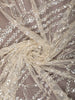 Soft Ivory Heavy Sequins Embroidered Design Net Party Wear Saree with Designer Border