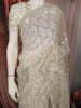 Soft Ivory Heavy Sequins Embroidered Design Net Party Wear Saree with Designer Border