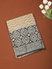 Soft Ivory Horizontal Striped Design Cotton Casual Wear Saree with Contrast Border