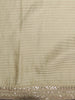Soft Ivory Horizontal Striped Zari Woven Design Chiffon Fancy Saree with Designer Border