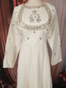Soft Ivory Mirror Embroidered Design Pure Cotton Long Anarkali Gown with Matching Dupatta