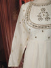Soft Ivory Mirror Embroidered Design Pure Cotton Long Anarkali Gown with Matching Dupatta