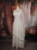 Soft Ivory Mirror and Beads Embroidered Design Net Gown with Dupatta