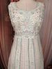 Soft Ivory Mirror and Beads Embroidered Design Net Gown with Dupatta