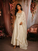 Soft Ivory Pearl Cream Floral Sequins and Beads Embroidered Design Silk Salwar Suit with Dupatta