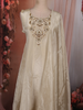Soft Ivory Pearl Cream Floral Sequins and Beads Embroidered Design Silk Salwar Suit with Dupatta