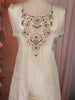 Soft Ivory Pearl Cream Floral Sequins and Beads Embroidered Design Silk Salwar Suit with Dupatta