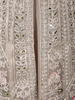 Soft Ivory Pearl White Floral Thread Embroidered Design Net Bridesmaid Gown with Dupatta
