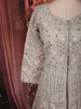 Soft Ivory Pearl White Floral Thread Embroidered Design Net Bridesmaid Gown with Dupatta