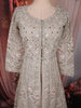 Soft Ivory Pearl White Floral Thread Embroidered Design Net Bridesmaid Gown with Dupatta