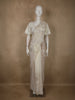 Soft Ivory Pearl White Sequins and Beads Embroidered Design Organza Designer Saree