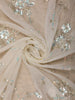 Soft Ivory Pearl White Sequins and Beads Embroidered Design Organza Designer Saree