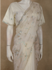 Soft Ivory Pearl White Sequins and Beads Embroidered Design Organza Designer Saree