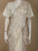 Soft Ivory Pearl White Sequins and Beads Embroidered Design Organza Designer Saree