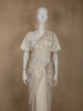 Soft Ivory Pearl White Sequins and Beads Embroidered Design Organza Designer Saree