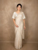 Soft Ivory Pearl White Sequins and Beads Embroidered Design Organza Designer Saree