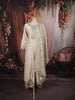 Soft Ivory Sequins Embroidered Design Semi Silk Anarkali Salwar Suit with Matching Designer Dupatta