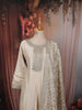Soft Ivory Sequins Embroidered Design Semi Silk Anarkali Salwar Suit with Matching Designer Dupatta