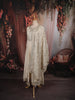Soft Ivory Sequins Embroidered Design Semi Silk Anarkali Salwar Suit with Matching Designer Dupatta