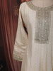 Soft Ivory Sequins Embroidered Design Semi Silk Anarkali Salwar Suit with Matching Designer Dupatta