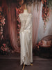 Soft Ivory Sequins and Beads Embroidered Design Holographic Ready to Wear Draped Saree with Stitched Designer Blouse