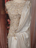 Soft Ivory Sequins and Beads Embroidered Design Holographic Ready to Wear Draped Saree with Stitched Designer Blouse