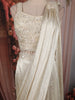 Soft Ivory Sequins and Beads Embroidered Design Textured Lehenga With Draped Dupatta