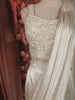 Soft Ivory Sequins and Beads Embroidered Design Textured Lehenga With Draped Dupatta