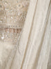 Soft Ivory Sequins and Beads Embroidered Design Textured Lehenga With Draped Dupatta