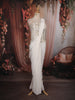 Soft Ivory Solid Design Satin Ready to Wear Draped Saree with Designer Blouse