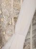 Soft Ivory Solid Design Satin Ready to Wear Draped Saree with Designer Blouse