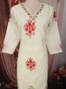 Soft Ivory White Floral Printed Design Cotton Straight Cut Salwar Suit wit Matching Dupatta