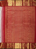 Soft Ivory White Peacock Butta Zari Woven Design Pure Kanchipuram Silk Saree with Contrast Motif Zari Border