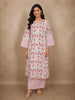 Soft Ivory and Pink Floral Printed Design Cotton Salwar