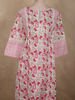 Soft Ivory and Pink Floral Printed Design Cotton Salwar