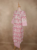 Soft Ivory and Pink Floral Printed Design Cotton Salwar