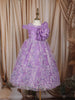 Soft Lavender Butterfly Sequins and Glitter Embroidered Design Net Kids Gown